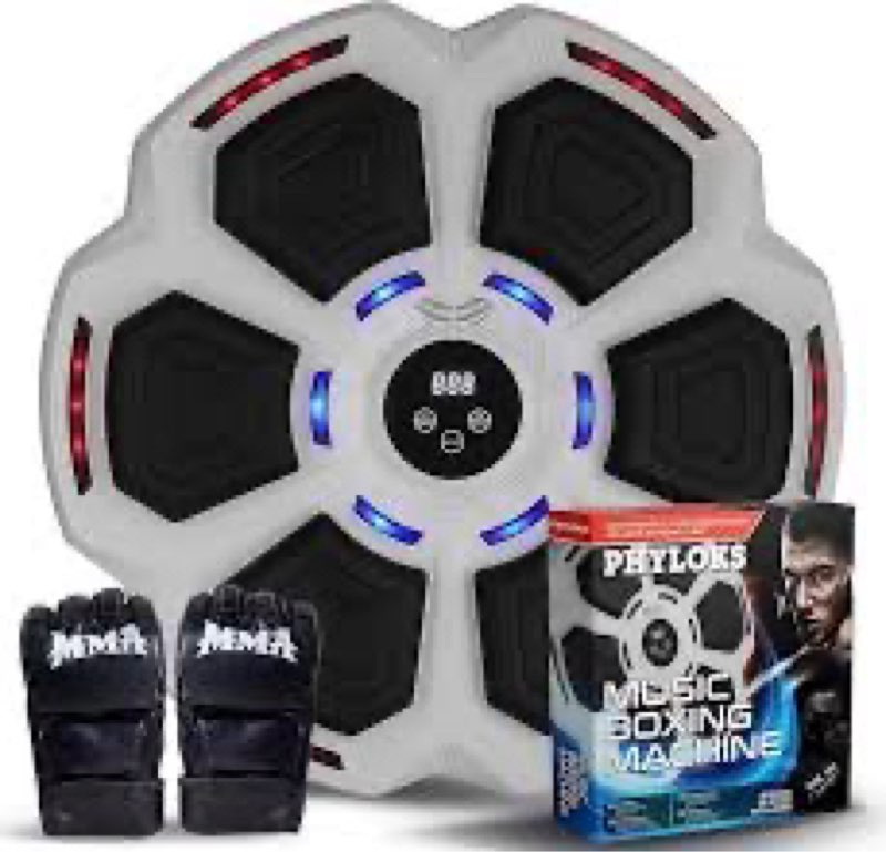 phyloks™ music boxing machine with gloves, 9 speeds & 9 modes, bring the boxing arena home with smar