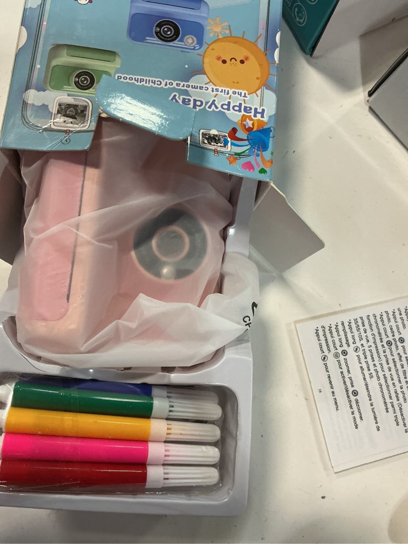 Condition photo showing Good Condition for kids camera instant print, kids camera 1080p hd video digital camera, christmas birthday gifts for girls and boys, toddler toy for 3-12 years old light pink