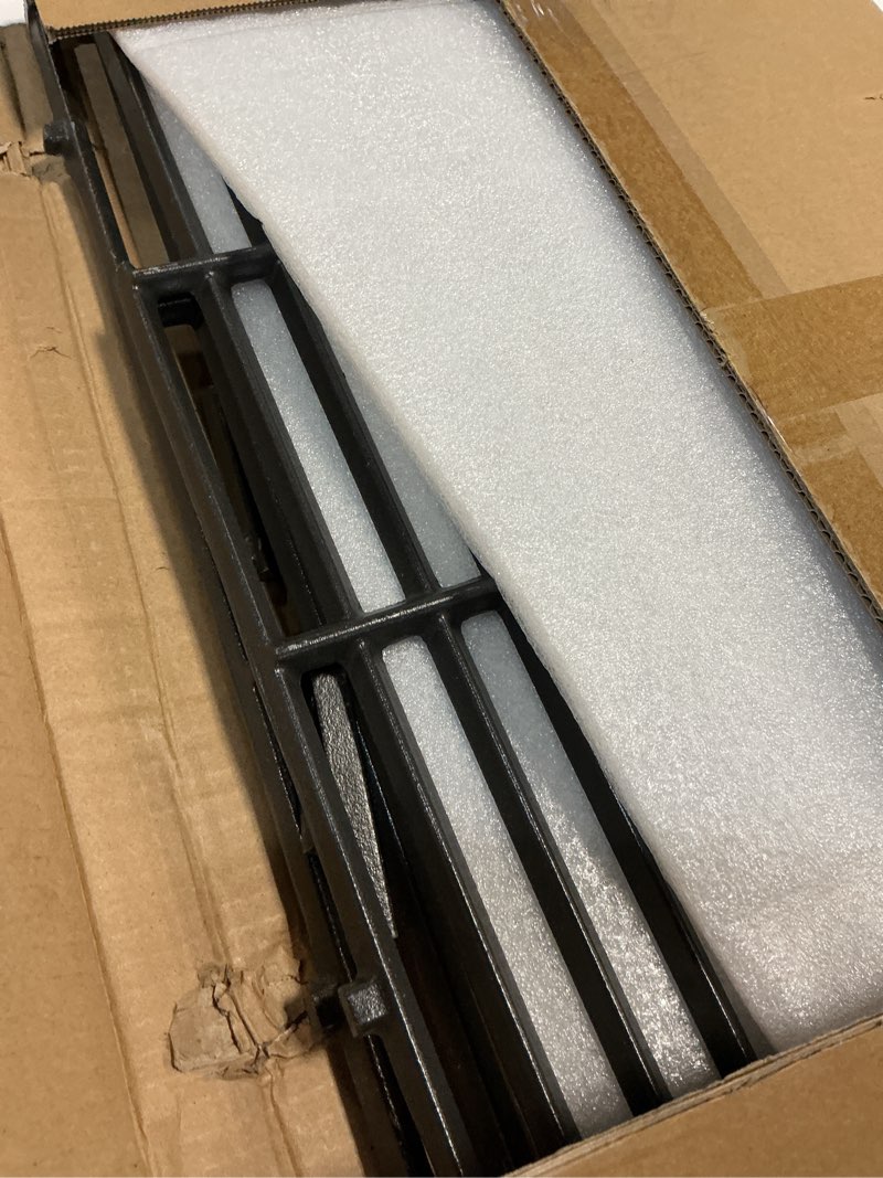 Condition photo showing As Is for 7524 7528 19.5" grill grates for weber genesis 300 series genesis e310 e320 e330 s310 s320 s330 ep310 ep320 ep330 for weber genesis 300 grill parts, matte cast iron cooking grates cast iron 19 1/2" x 12 3/4"