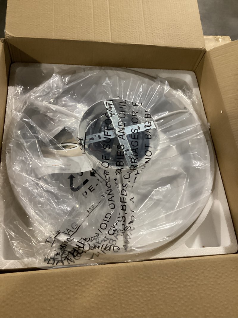 Condition photo showing New/Like New for volisun low profile ceiling fans with lights and remote, 19.7in fandelier ceiling fan flush mount, 3000k-6500k smart bladeless led fan light, white modern ceiling fans with lights for bedroom white 19.7 inch