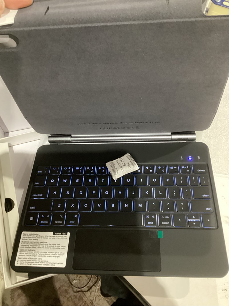 Condition photo showing As Is for for iPad 11th(A16, 2025)/10th Generation Case with Keyboard, Magic Keyboard 2022, Springy Backlit Keys, Stain-Resistant Surface, Multi-Touch Trackpad,Black