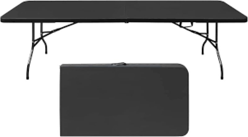 RootRise 8Ft Folding Table Adjustable Height Portable Folding Tables Heavy Duty 400 lbs Capacity, Wo