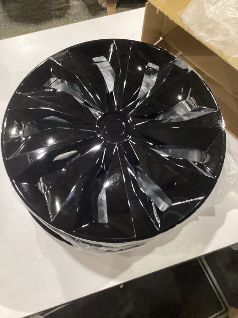 Condition photo showing New/Like New for hubcaps wheel cover replacement r16 size hub cap universal-fit steel wheel rim caps abs tire covers for most cars trucks sedans suv -set of 4?16-inch?black? tt-black 16-inch