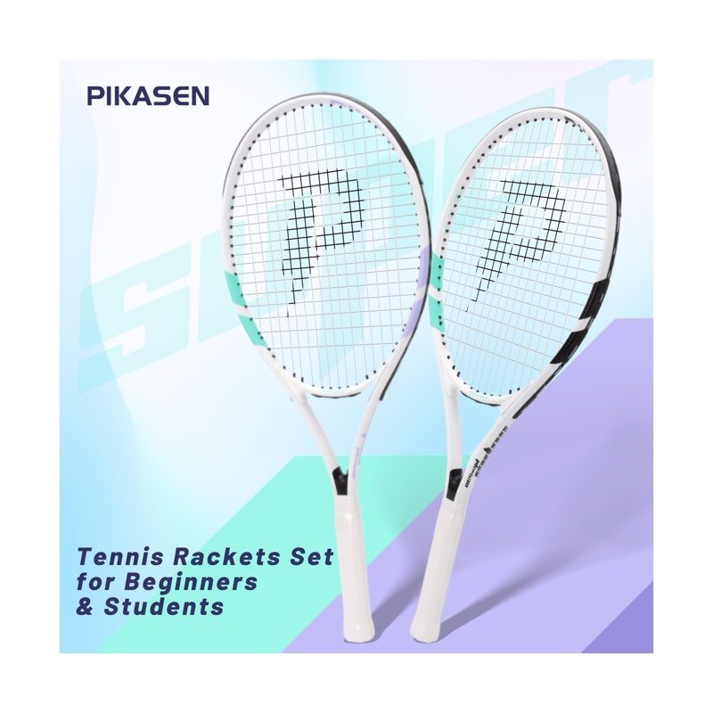 PIKASEN 27 Inch Tennis Rackets for Adult Recreational 2 Players Tennis Racket..