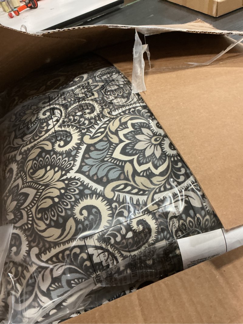 Condition photo showing Good Condition for arden outdoor foam deep seat cushion set, 24 in x 24 in, weather-proof, rain-proof, fade resistant patio cushion, bottom and back cushion for chair, sofa, and couch black aurora damask certi-pur foam black aurora damask 24" x 24"