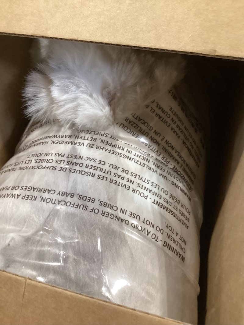 Condition photo showing Good Condition for evergrace ultra soft luxury fluffy faux rabbit fur throw blanket, thick warm bubble throw for bed, cozy plush reversible blankets for couch, chair, sofa, light grey, 50x60 inches marble grey 50"x60"