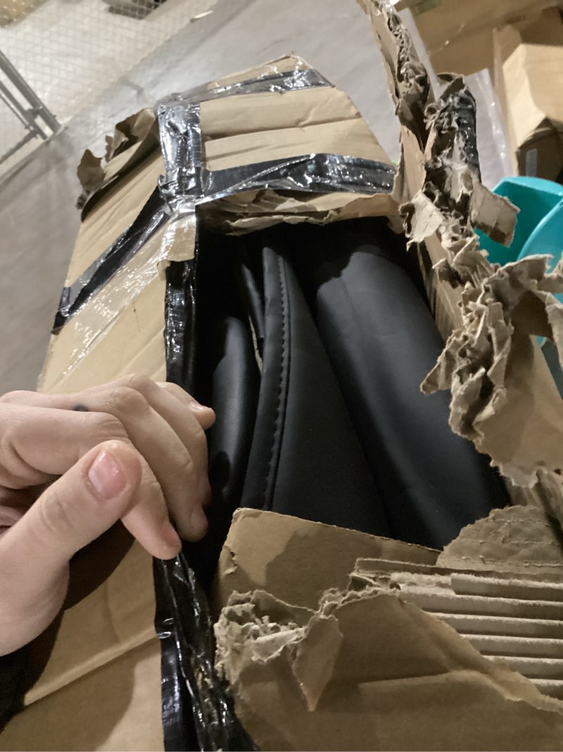 Condition photo showing As Is for Leather Car Seat Covers Full Set, Black Car Seat Covers, Car Seat Protector Accessories Universal Fit Most Vehicles Black Full Set