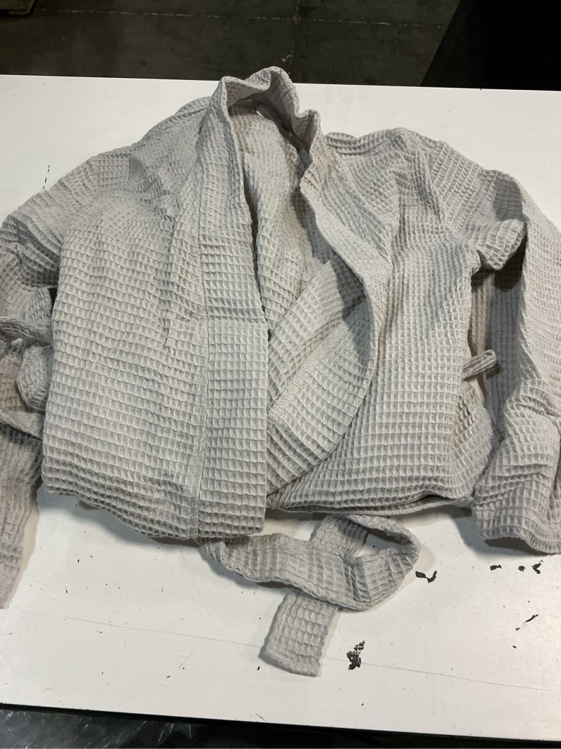 Condition photo showing Good Condition for organic turkish waffle robe long length, s, silver