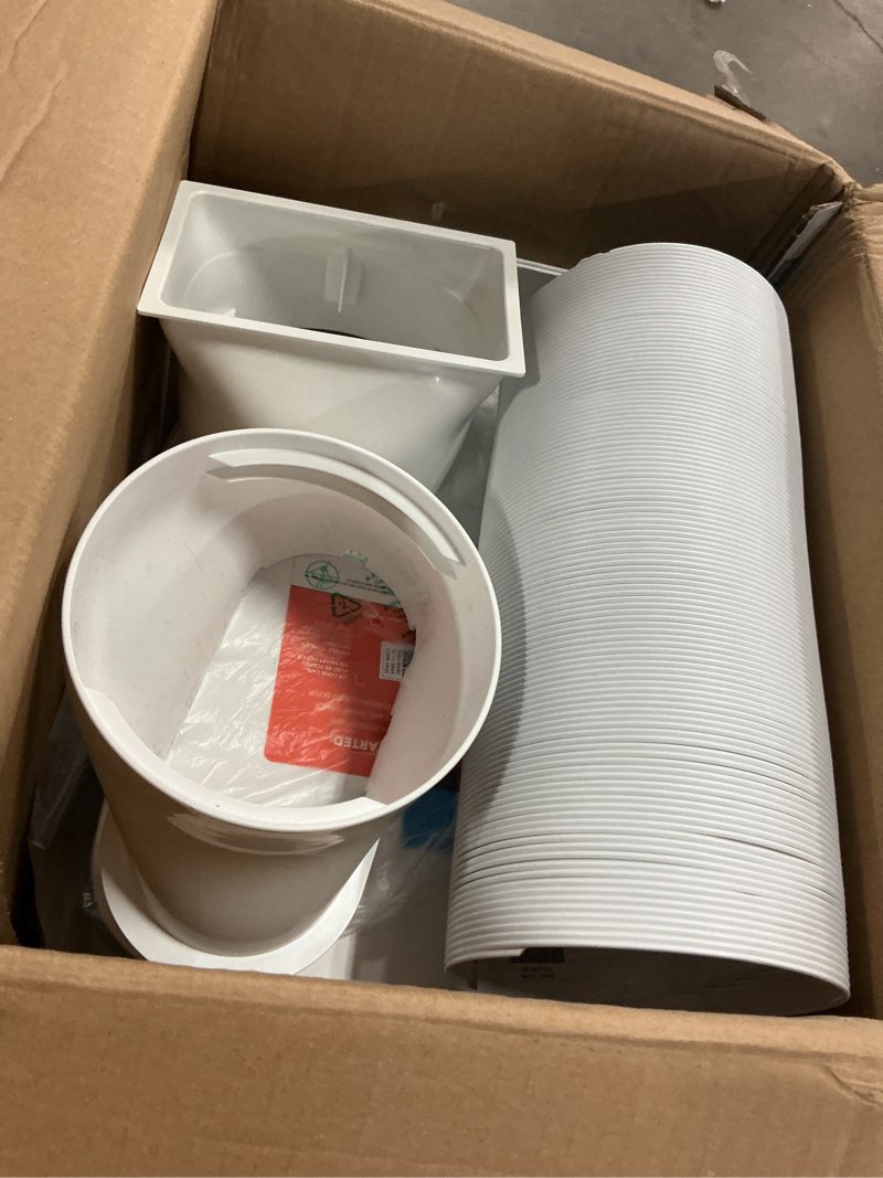 Condition photo showing As Is for vissani 6,000 (doe) btu 115-volt portable air conditioner cools 250 sq. ft. with remote in white, powered by hubspace