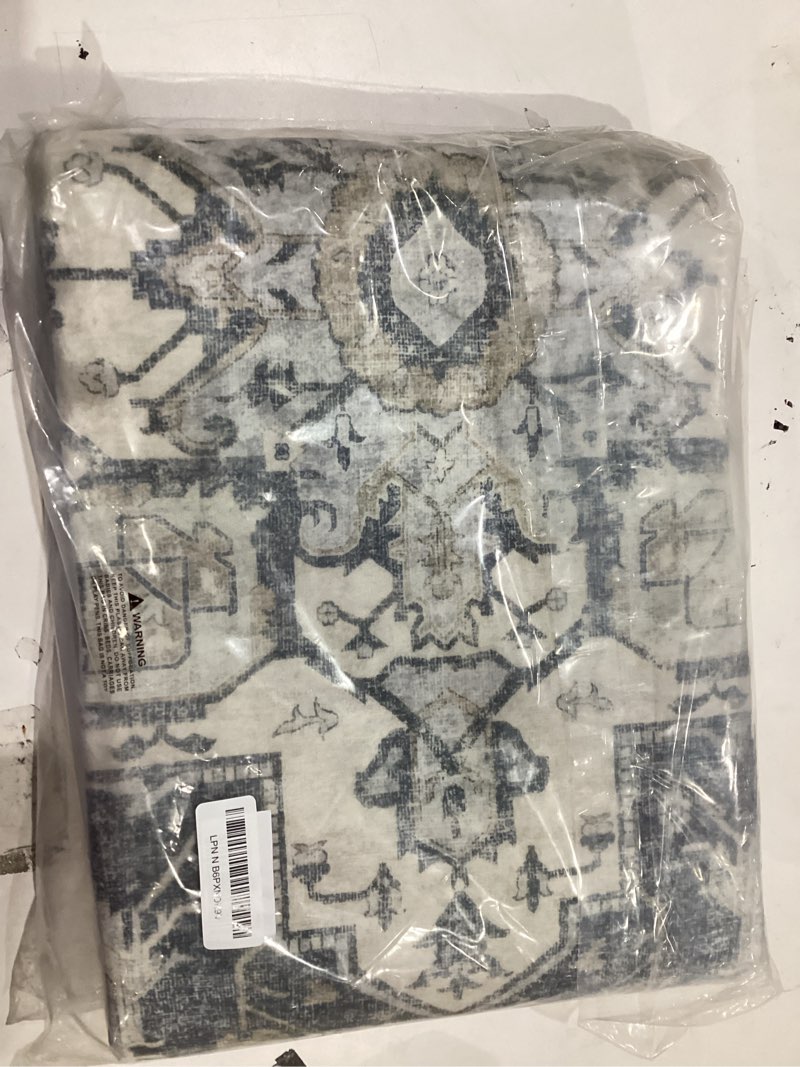 Condition photo showing As Is for jinchan Runner Rug 3x8 Washable Rug Soft Hallway Runner Indoor Vintage Print Floor Cover Retro Distressed Lightweight Non-Slip Thin Carpet for Bathroom Kitchen Living Room Bedroom Grey 3' x 8' (Buttery Soft) Medallion Grey