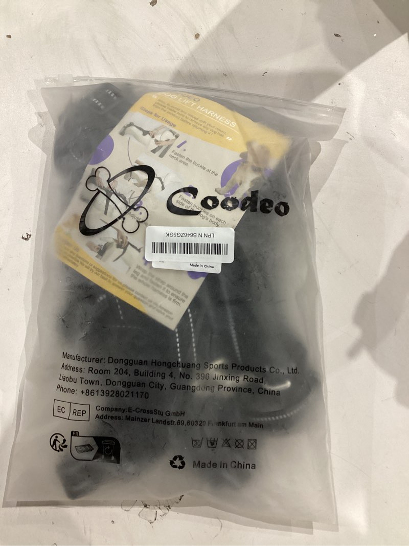 Condition photo showing Good Condition for coodeo mobility dog lift harness, support sling & walking sling for dogs, pet rear leg rehabilitation support vest, dog carrier for senior dogs with joint injuries, arthritis, up stair (black, l) black l