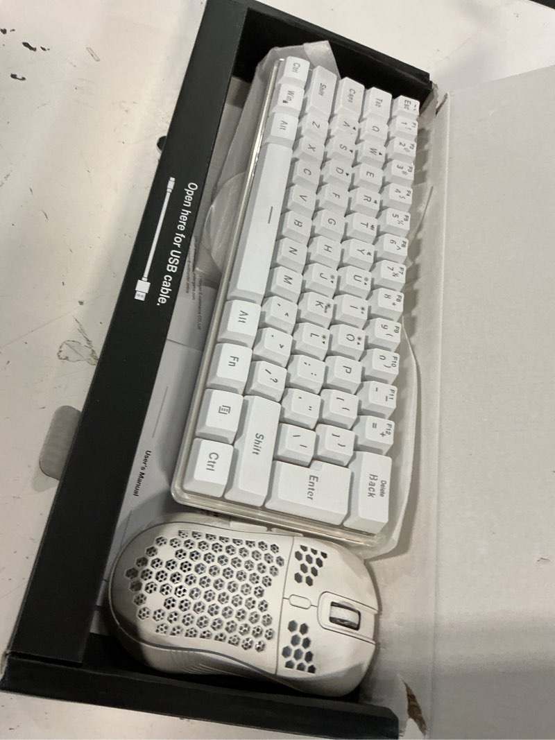 Condition photo showing Good Condition for redthunder k84 wireless keyboard and mouse combo, rainbow backlit rechargeable battery, 75% layout tkl ultra compact gaming keyboard & lightweight 3200 dpi honeycomb optical mouse (white)