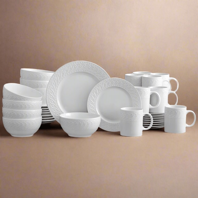 (Incomplete) Pfaltzgraff Sylvia 32-Piece Porcelain Dinnerware Set, Service for 8