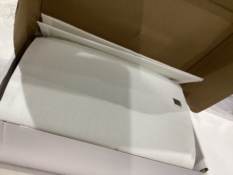 Condition photo showing As Is for Plug in Wall Sconces Set of Two: Wall Lights with On/Off Switch - Stepless Color Temperature Wall Mount Lamps - Fabric Linen Wall Sconce for Bedroom Living Room & Hallway- Indoor Corded Wall Sconces White