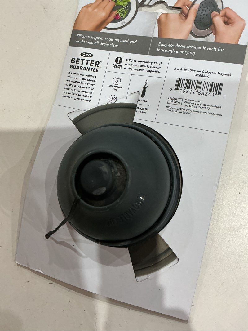 Condition photo showing As Is for good grips silicone sink strainer with stopper