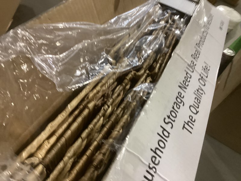 Condition photo showing Good Condition for 12x12in storage baskets set of 4 water hyacinth baskets,foldable handwoven storage cubes,wicker cube baskets laundry organizer totes for home