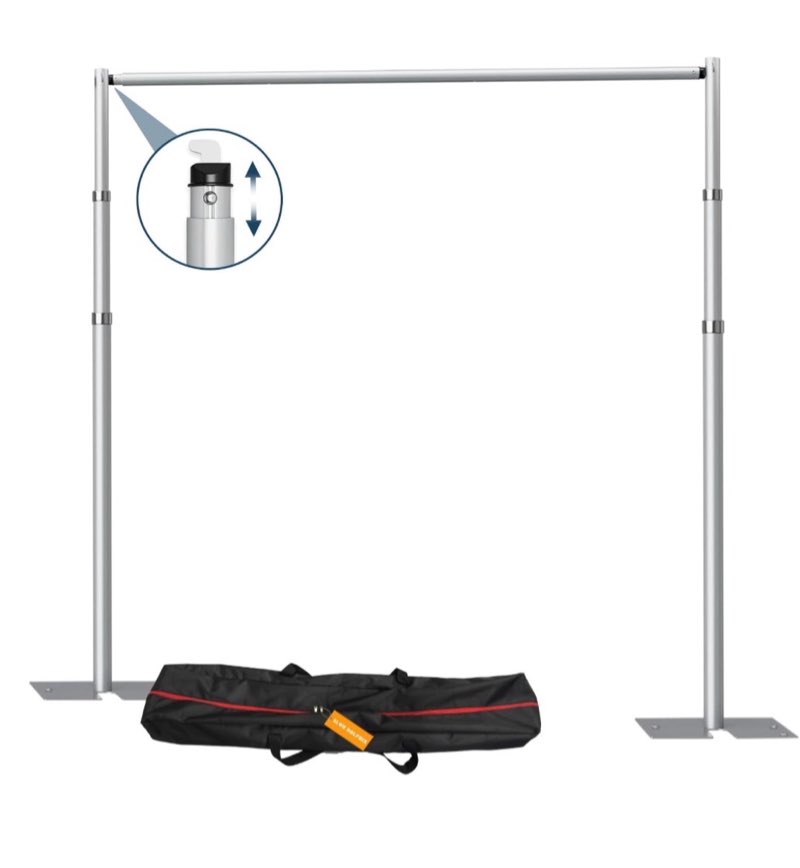 slow dolphin 10x 8.6ft pipe and drap backdrop stand kit,heavy duty adjustable frame backdrop stand for event, birthday party, displays and wedding decoration