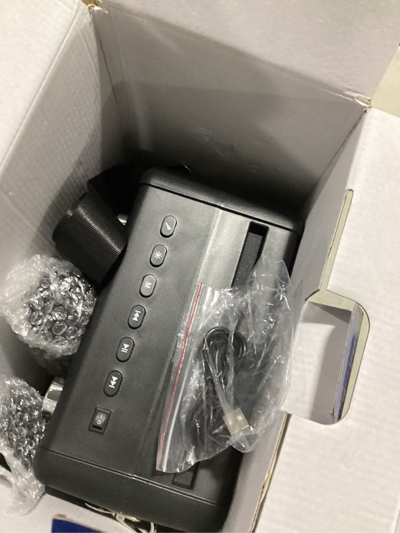 Condition photo showing New/Like New for karaoke machine, portable bluetooth karaoke speaker with 2 wireless microphones, pa system for adults kids with led lights & echo adjustment, supports tws/tf/usb/aux for home party t03-2 mics