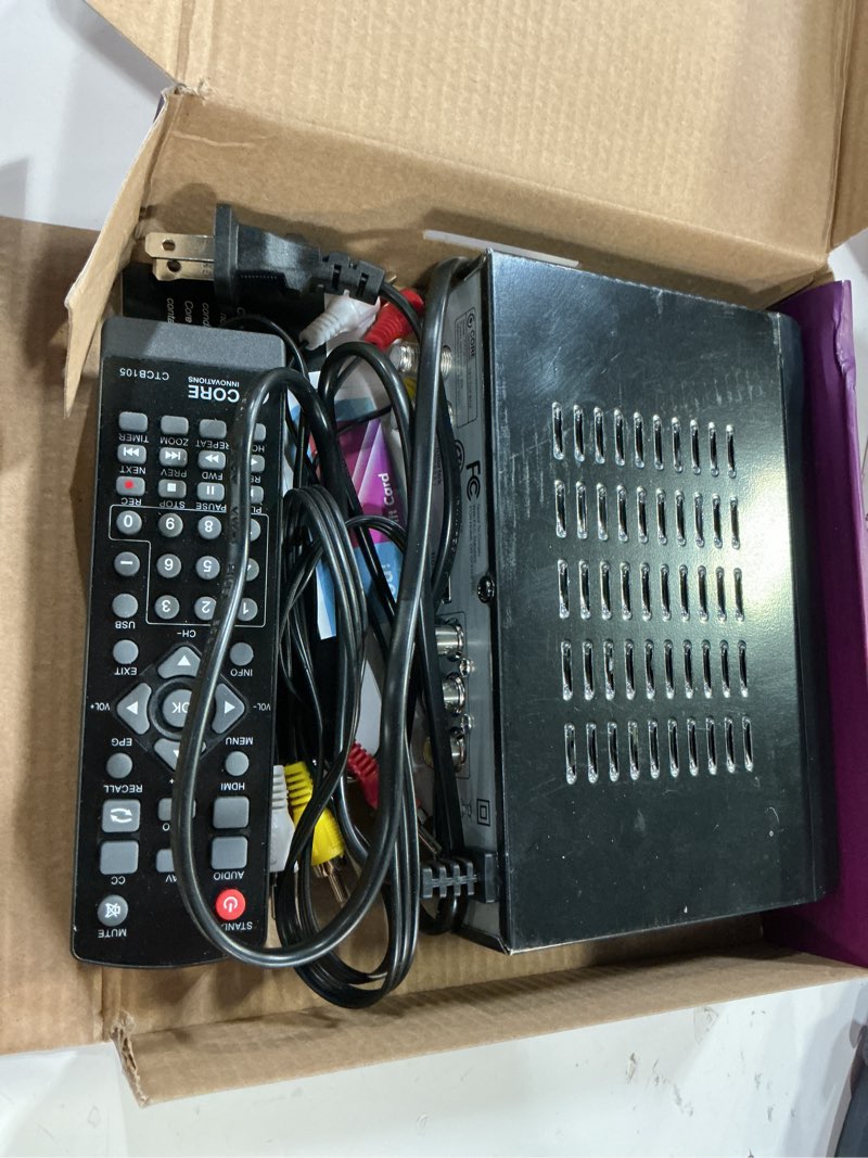 Condition photo showing As Is for core innovations ctcb105 over the air digital tv converter & dvr box