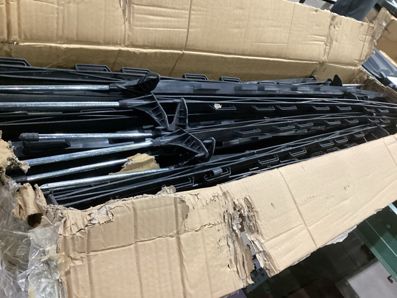 Condition photo showing As Is for 50 pack electric fence posts, 48 inch step in fence post, temporary plastic fence posts for farm protection, sturdy fencing post for garden yard, black black 48 inch-50 pcs