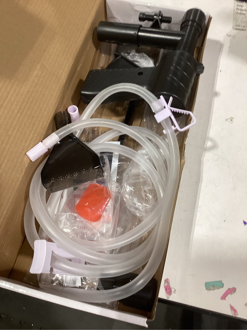 Condition photo showing As Is for QZQ Aquarium Gravel Cleaner [2026 Edition] Vacuum Fish Tank Vacuum Cleaner Tools for Aquarium Water Changer with Aquarium Thermometers Fish Net kit Use for Fish Tank Cleaning Gravel and Sand