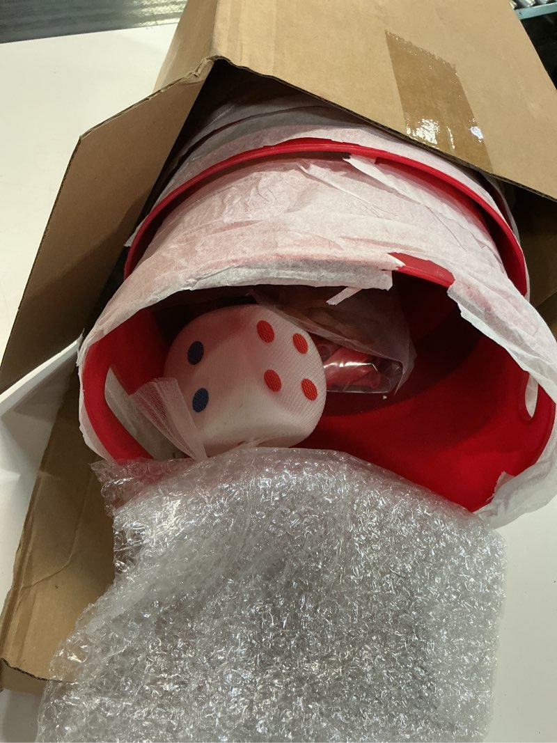 Condition photo showing Good Condition for vinsot 67 pcs christmas exchange game gifts set for family party supplies santa belt plastic buckets with large dice red green balloons and tissue papers wraps for xmas holiday family night favors
