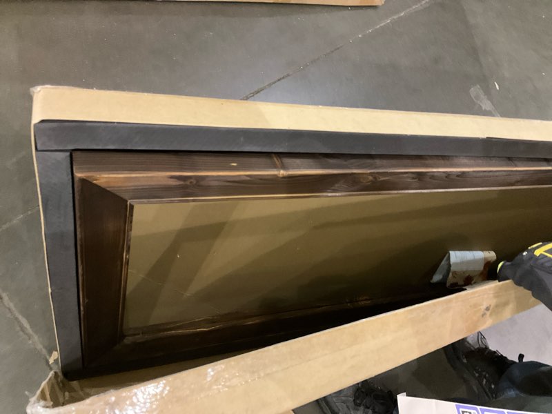 Condition photo showing Good Condition for Rustic Farmhouse Full Length Mirror, 64"x21" Wood Frame Floor Mirror, Free Standing Mirror Leaning Wall for Bedroom Living Room Cloakroom, Rustic Brown Rustic Brown 64"L x 21"W