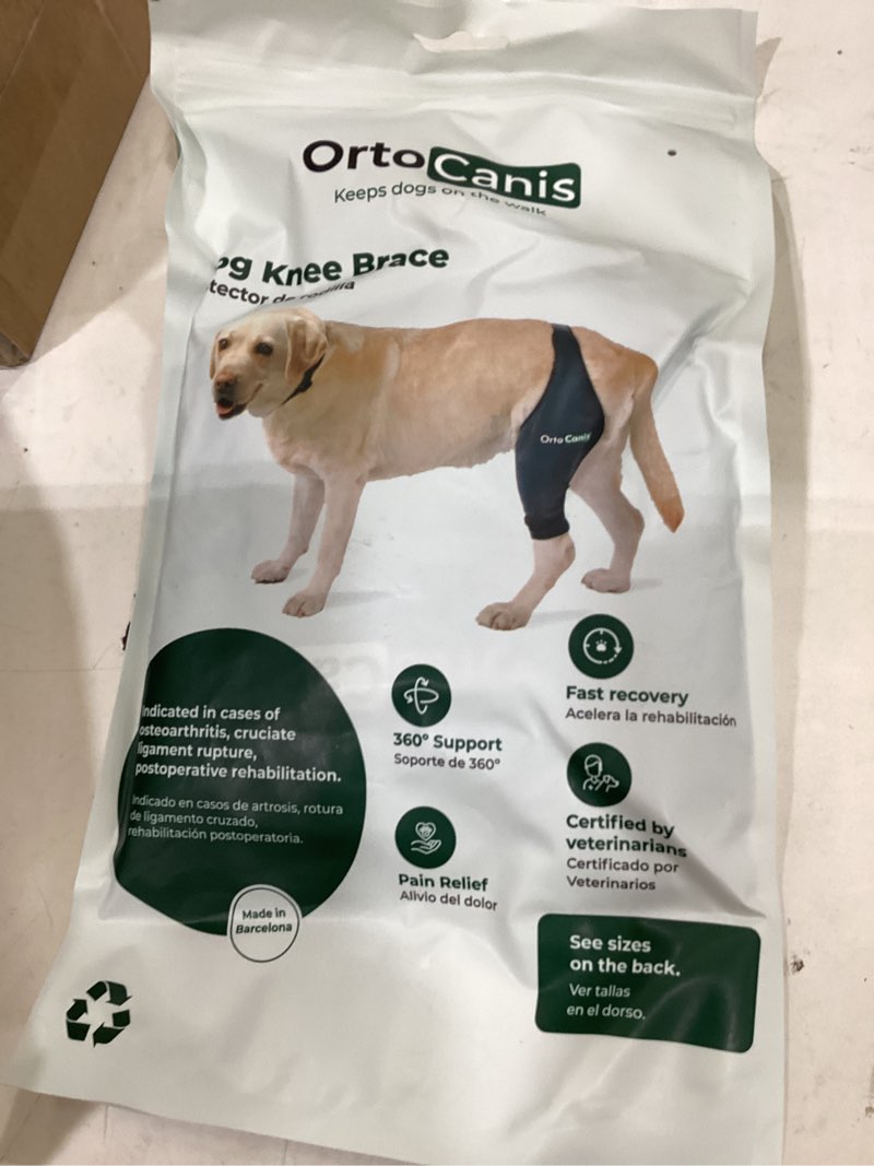 Condition photo showing New/Like New for ortocanis dog knee brace for hind leg support – flexible neoprene knee brace for dogs with joint instability, torn acl, limping or osteoarthritis – comfortable support for recovery (xs, left leg) left leg size x-small (8,3 - 9,4 ")