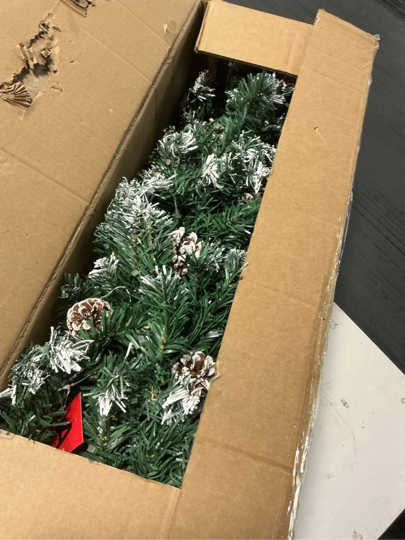 Condition photo showing Good Condition for HOLLO STAR 6 ft Prelit Christmas Tree with 250 LED Lights, App Control, Artificial Christmas Tree, Multi-Color RGBW Lights, 914 Flocked Frosted Tips, 58 Pine Cones, Metal Base, for Home, Party