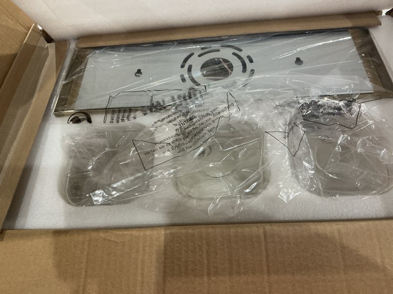 Condition photo showing Good Condition for metwet bathroom light fixtures over mirror, 3-light brushed gold vanity light with square clear glass shade, modern wall sconces, vanity lighting fixtures, vl194-bg-3 gold, square glass shade 3-light