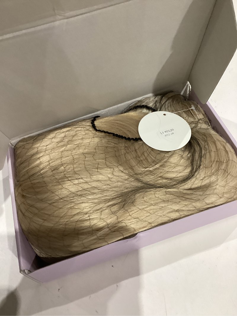 Condition photo showing Good Condition for BARSDAR Short Wavy Blonde Wig - Shoulder Length Wavy Blonde Wigs for Women - Short Loose Wave Textured Layererd Wig with Face-Framing Curtain Bangs Soft Synthetic Natural Looking Daily Party 16 Inch Blonde
