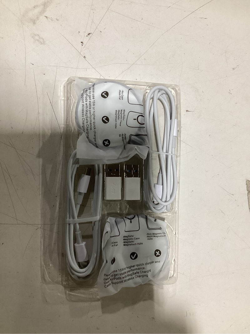 Condition photo showing Good Condition for MagSafe Charger 2 Pack 15W Magnetic Wireless Charger Fast Charging Pad Compatible with iPhone 17/16/15/14/13/12 Series & AirPods 4/3/2/Pro Magnetic MagSafe Charging Pad with Dual Ports