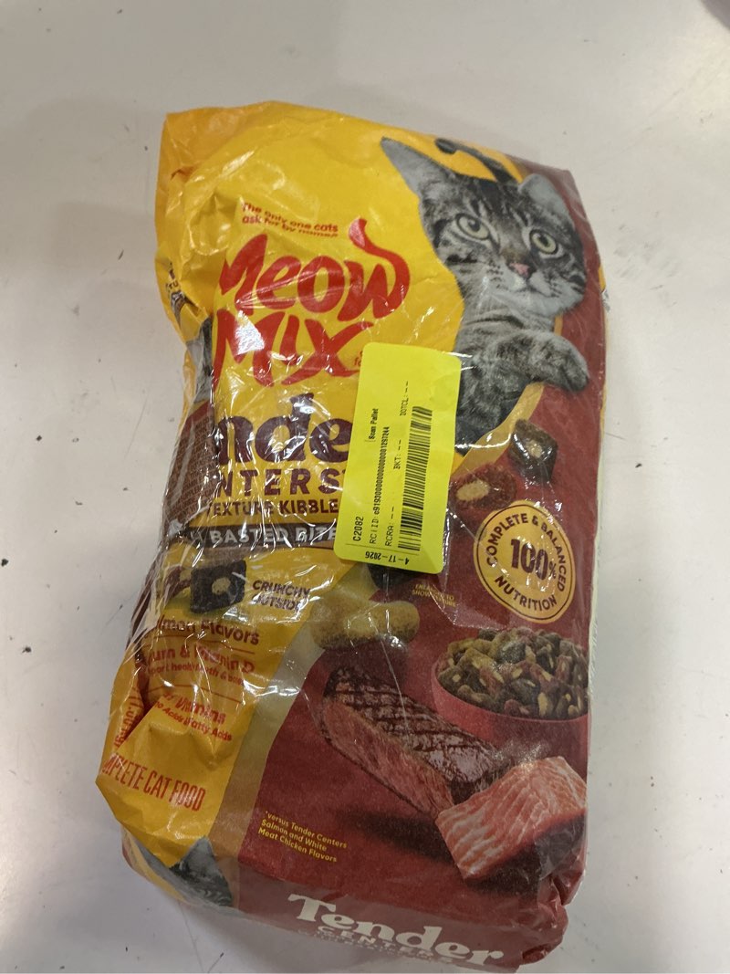 Condition photo showing As Is for meow mix tender centers with basted bites with flavors of beef & salmon adult complete & balanced dry cat food - 3lbs