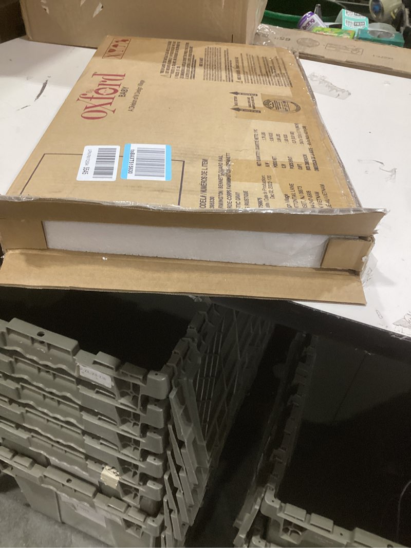 Condition photo showing New/Like New for Oxford Baby Bennett Crib to Toddler Bed Guard Rail Conversion Kit, Rustic Gray, Green Guard Gold Certified