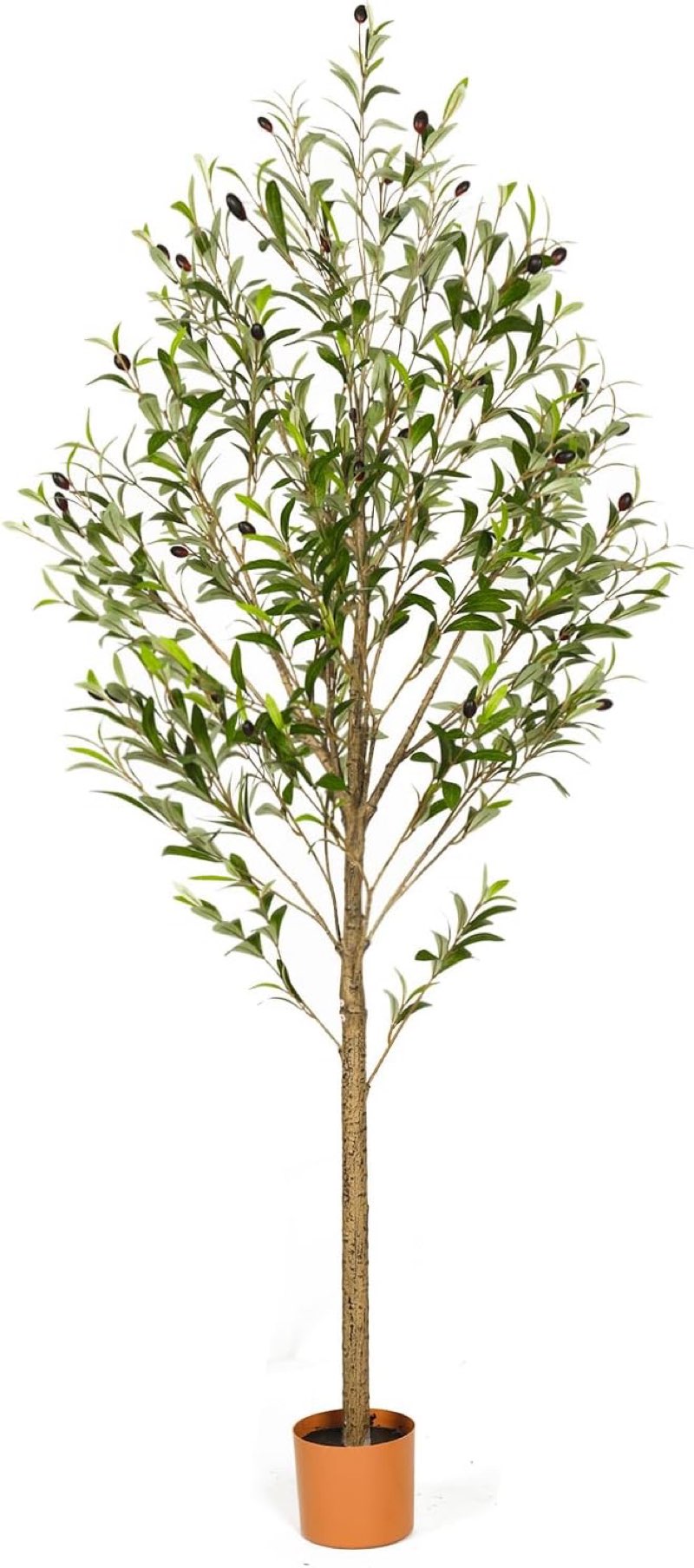 6FT Artificial Olive Tree Indoor Tall Realistic Faux Olive Tree with Plastic Planter, Fake Silk Tree
