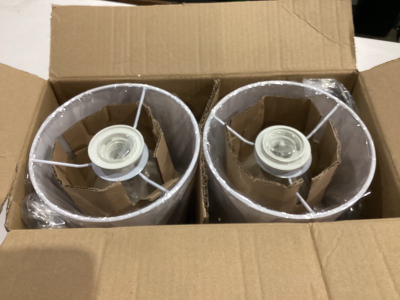 Condition photo showing New/Like New for Sucolite Small 11.8" Table Lamps Set of 2, Bedside Nightstand Lamps for Bedroom Kid’s Room, Cute Desk Lamps with Studded Texture Base for Reading Nursery Living Room Office, White White & White 11.8''