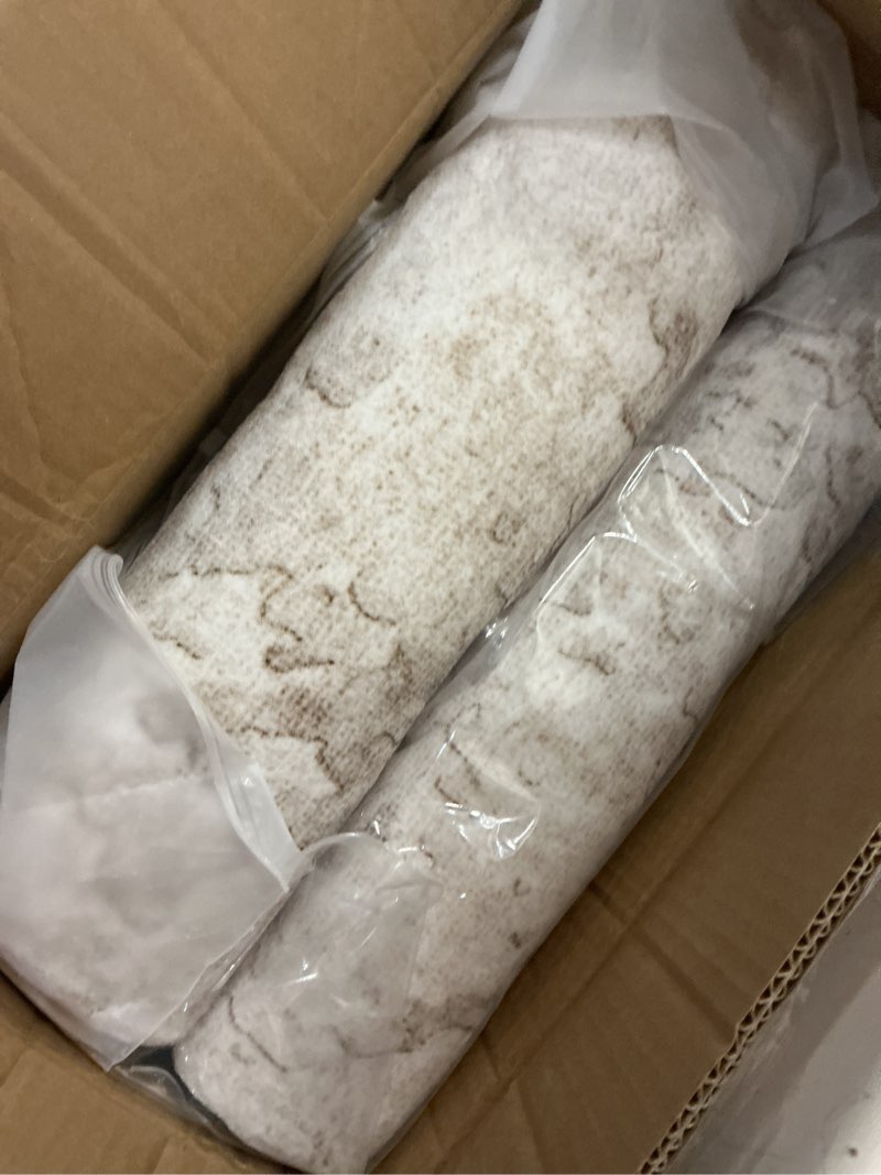 Condition photo showing Good Condition for art&tuft washable rugs 9x12, ultra thin anti-slip backing abstract 9x12 rug, low pile stain resistant area rugs for living room, foldable machine washable area rug (9'x12', beige) tpr53-beige 9' x 12' (rectangular)