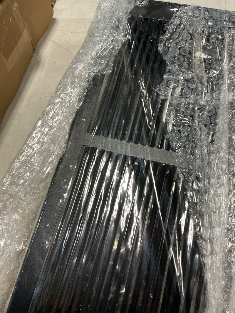 Condition photo showing New/Like New for landhoow 2 pack triangular baseboard fits 14"w x 6"h duct opening size return air grille vent covers steel air register vent cover grill diffuser, black, outer dimensions 15 3/4 x 6 5/8"