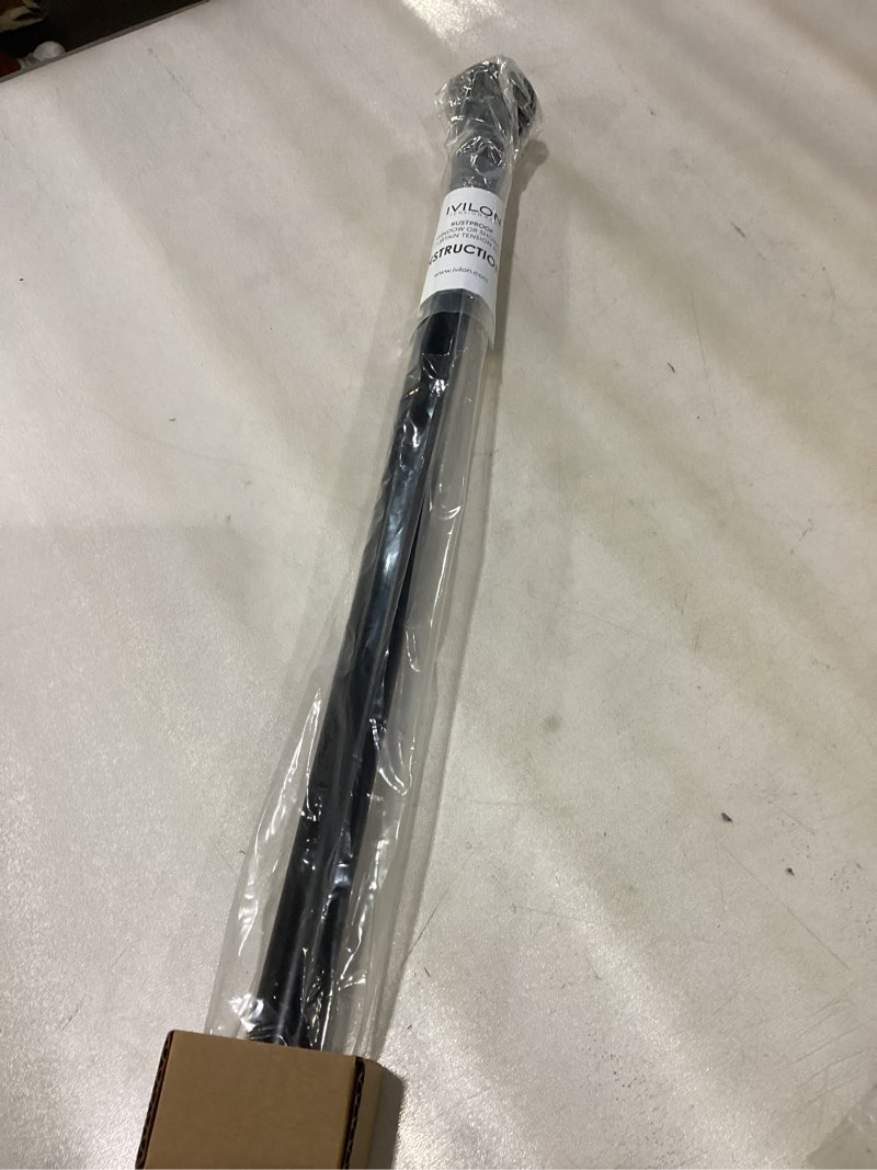 Condition photo showing New/Like New for Ivilon Tension Curtain Rod - Spring Tension Rod for Windows or Shower, 24 to 36 Inch. Black 24" to 36" Black