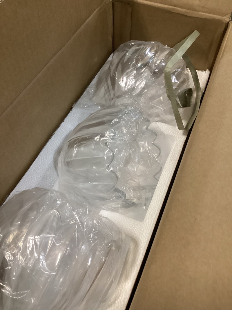 Condition photo showing Good Condition for 3-light bathroom light fixtures, 20" brushed gold vanity lights for bathroom with ribbed clear tulip glass shade, vintage wall vanity lighting fixtures over mirror for bathroom living room hallway brushed gold - tulip clear 3-light