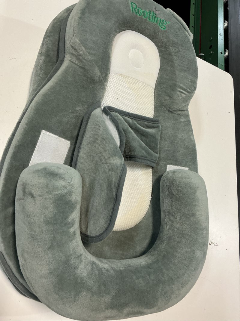 Condition photo showing As Is for baby feeding pillow, anti overflow feeding pillow for reducing spit-up, safety nursing pillow, baby lounger reflux wedge breastfeeding, removable top and bottom grey