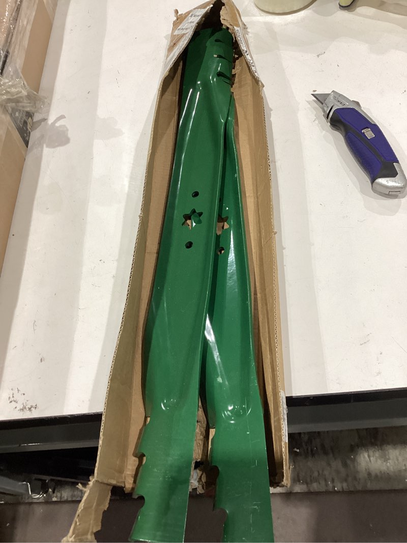 Condition photo showing As Is for 2 pack 942-04290-x mower gator mulching blades with 712-0417a blade nuts for xt1 46 lt46 xt2 lx46 ltx1045 rzt l46 replace cub cadet 46 inch mower blades 742-04290-x 942-04290a-x 942-04244a-x