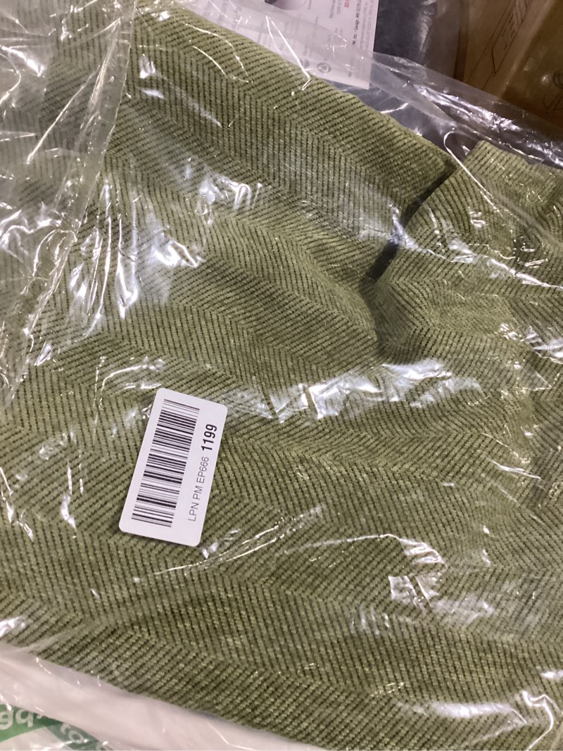 Condition photo showing item condition for VClife Boho Couch Cover Non Slip Pet Friendly Chenille Sofa Covers, Dog Couch Cover for 2 Cushion Couch Sofa Breathable Wear Resistant Furniture Couch Protector with Tassel Ball, Green, 71"x118" Large (71*118inch) 3# Fringe Green