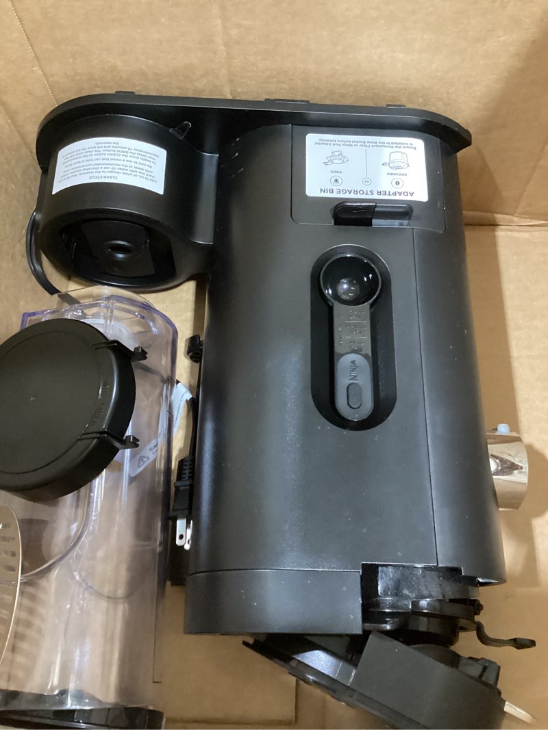 Condition photo showing As Is for ninja | coffee maker | single serve |brew with coffee pods & grounds| compatible with k-cup coffee pods | 4 brew styles, up to 24oz cup sizes & 56oz removable reservoir | black | pb051 standard black