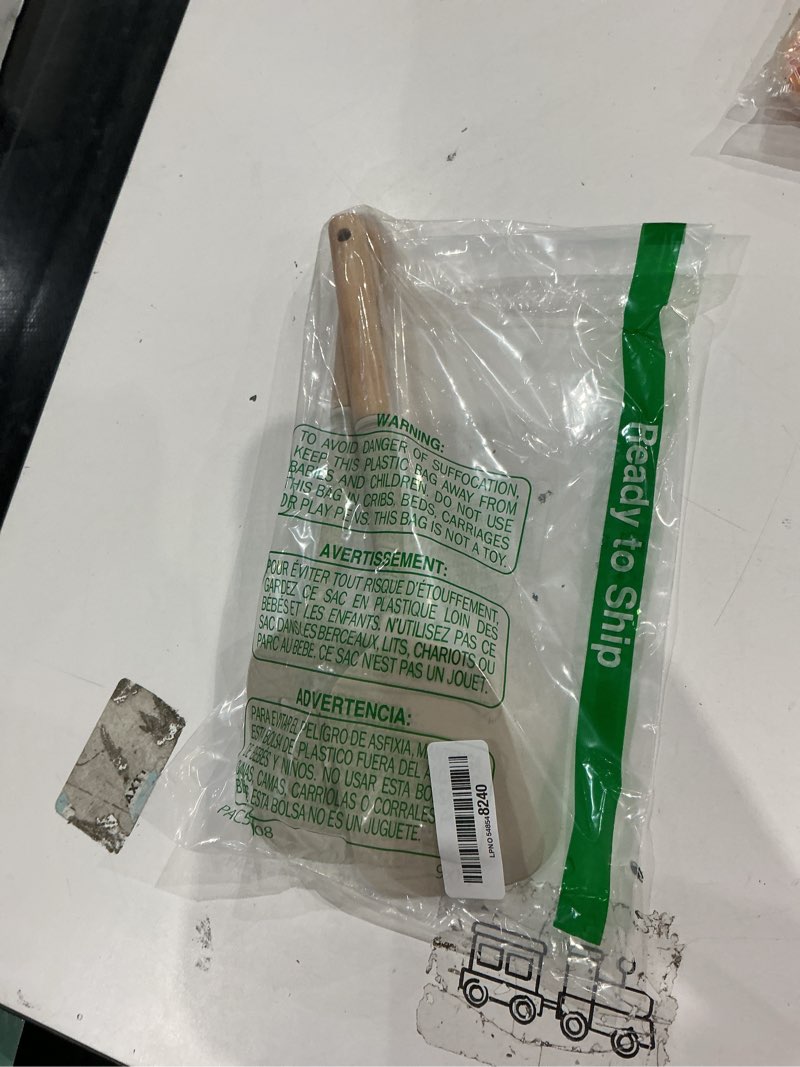 Condition photo showing As Is for pack of 2 silicone spatula set with elegant wooden handle, heat resistant solid & slotted turner for non stick pans, great kitchen spatulas, cooking utensils for sautéing, frying and flipping khaki