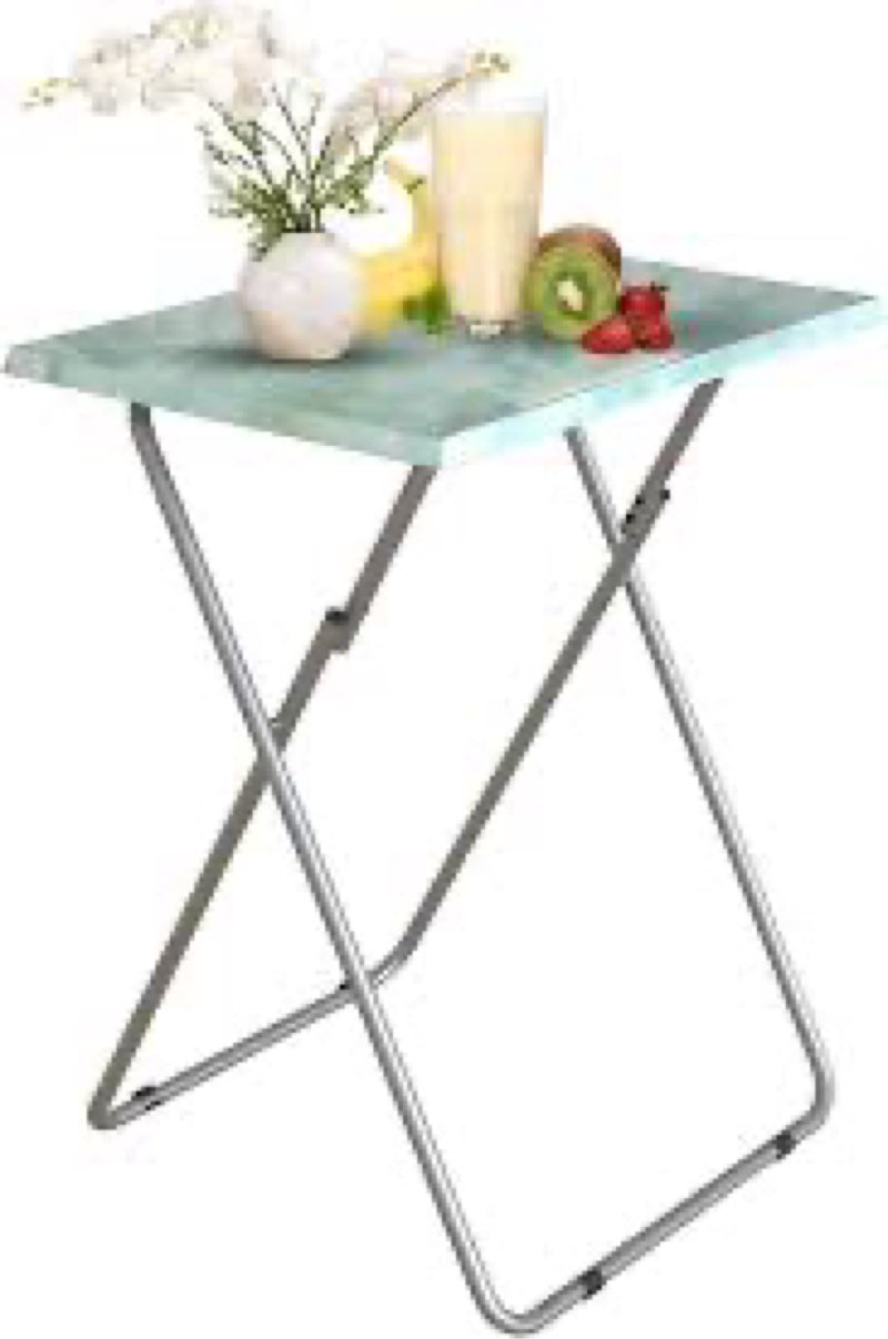 TV Trays Table Set of 4 Portable Folding TV Tray Table TV Dinner Tray with Sturdy MDF, Small Folding