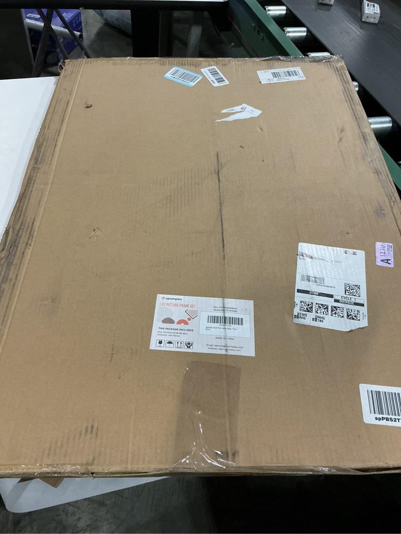 Condition photo showing Good Condition for upsimples 24x34 Poster Frame, Display Pictures 20x30 with Mat or 24 x 34 Without, Wall Hanging Picture Frames, Black, 1 Pack Black 24x34