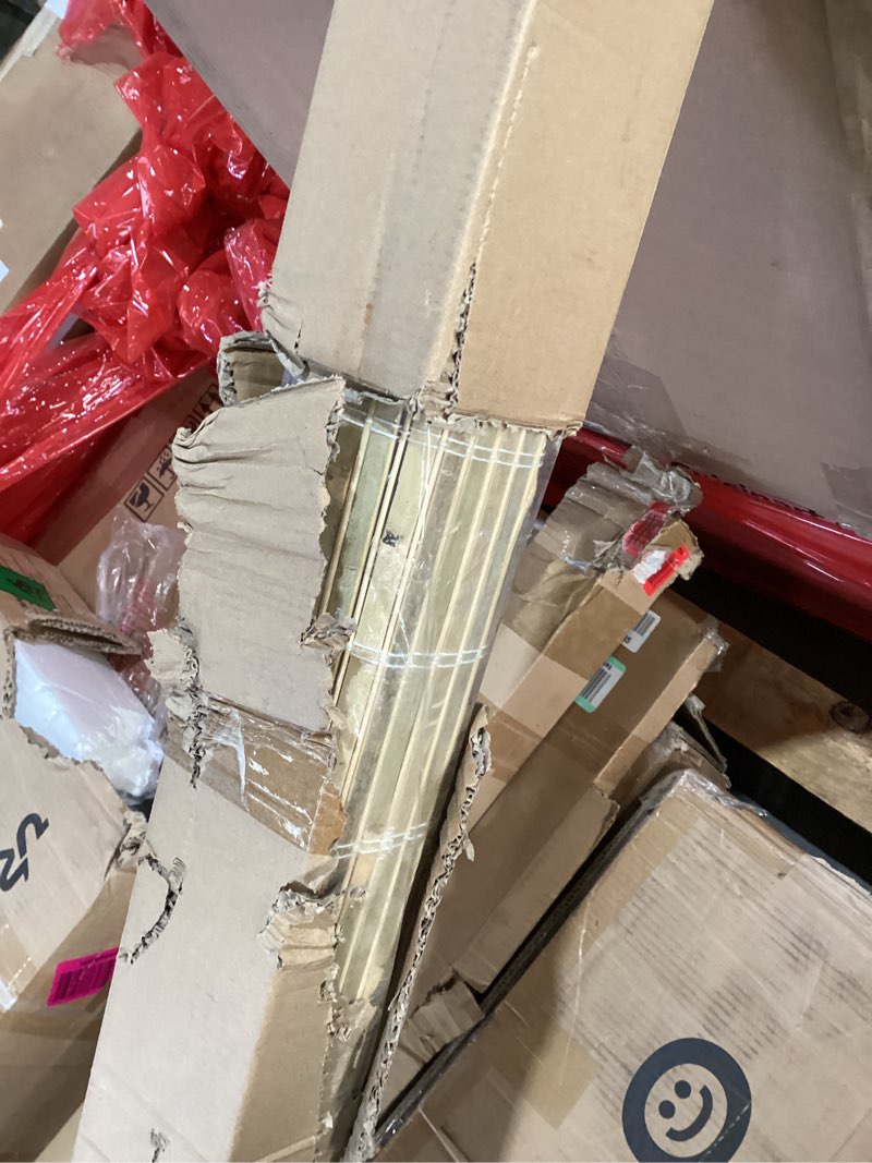 Condition photo showing Good Condition for ORIENTAL Furniture Burnt Bamboo Cordless Window Shade - Natural 72" W 72" Wide Blonde