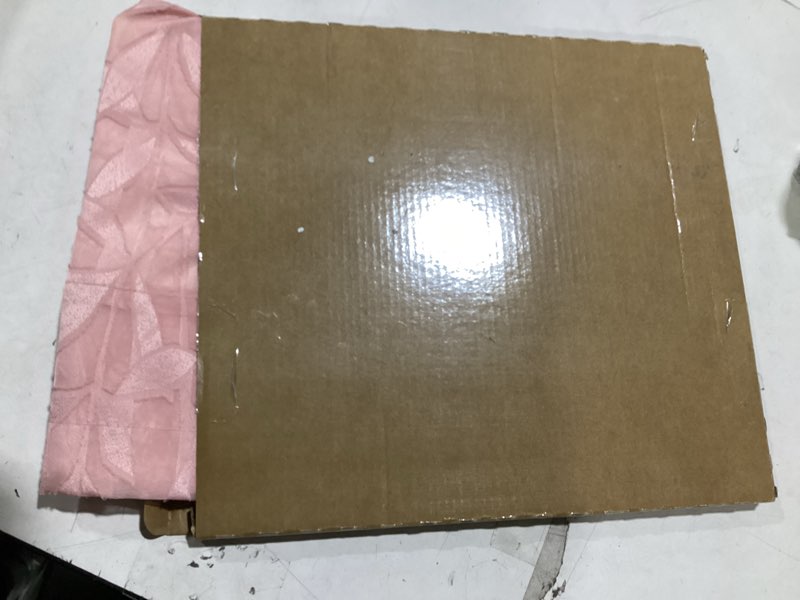 Condition photo showing New/Like New for Lecloud Leia Jacquard Textured Blush Pink Curtains Sheer Valances for Windows 14 Inch Length 2 PCS, Dual Rod Pockets Window Living Room Curtain Valance, Clip Leaf Bedroom Kitchen Drapes, 38W x 14L Blush Pink 38"W x 14"L (Pack of 2)