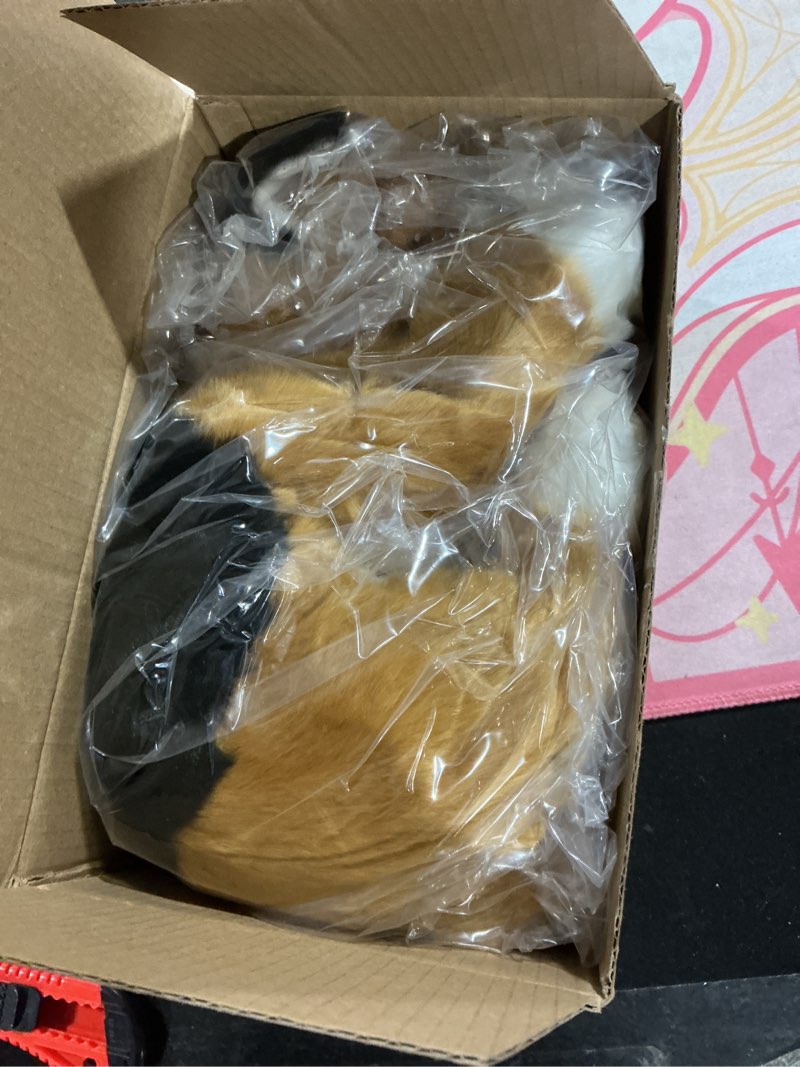 Condition photo showing As Is for Bearington Callie Stuffed Cat Animal - 15" Realistic Calico Cat Plushies - Kitty Stuffed Animal with Soft Fur and Lifelike Details - Adorable, Cuddly Kitten Plush Gift for Kids and Toddlers 15" Callie